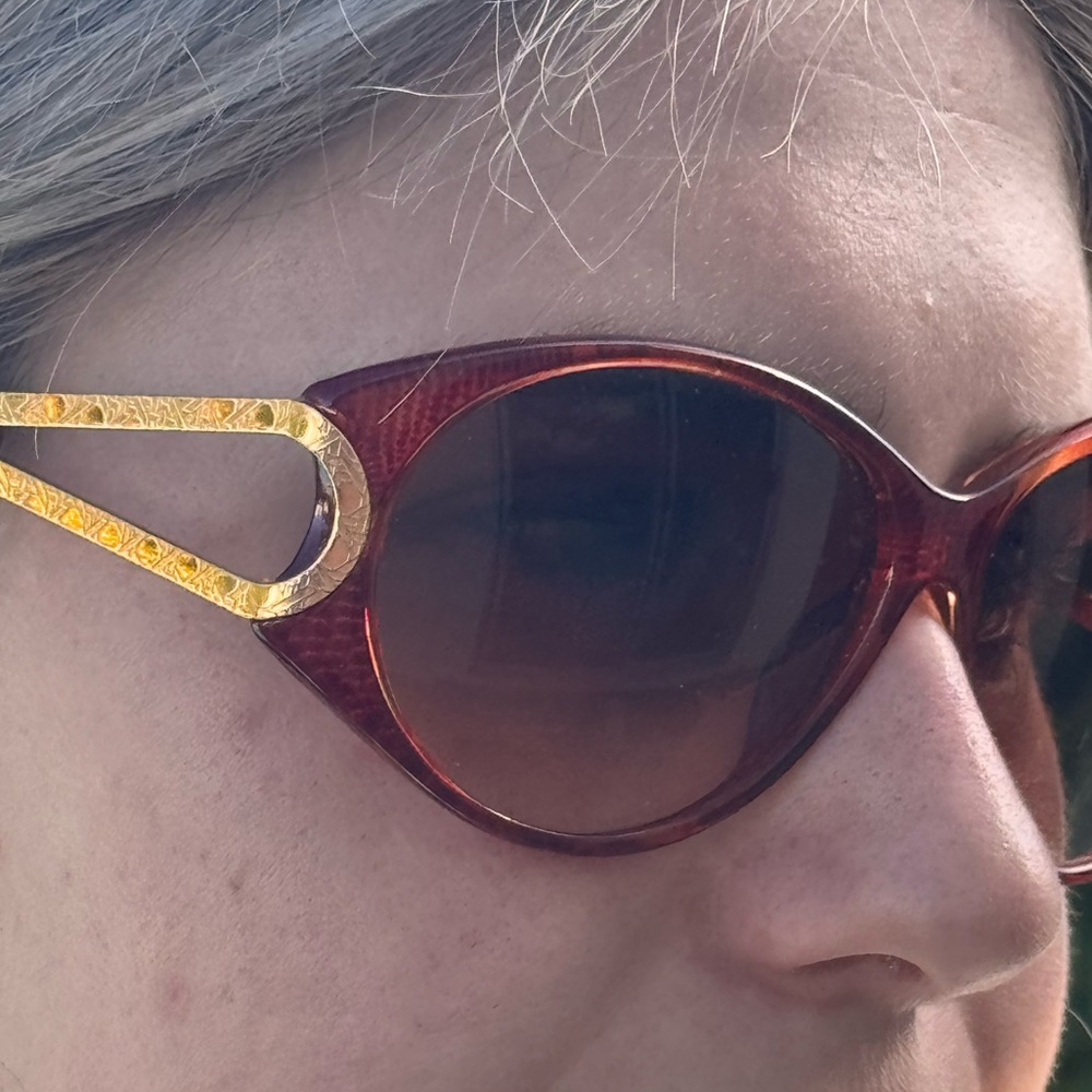 Dior Vintage Textured Amber Sunglasses - Picture 10 of 11